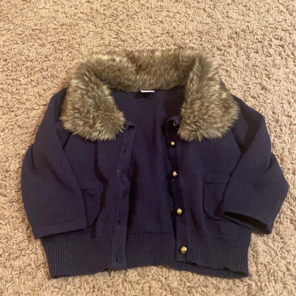 Worn once Janie and jack fur sweater